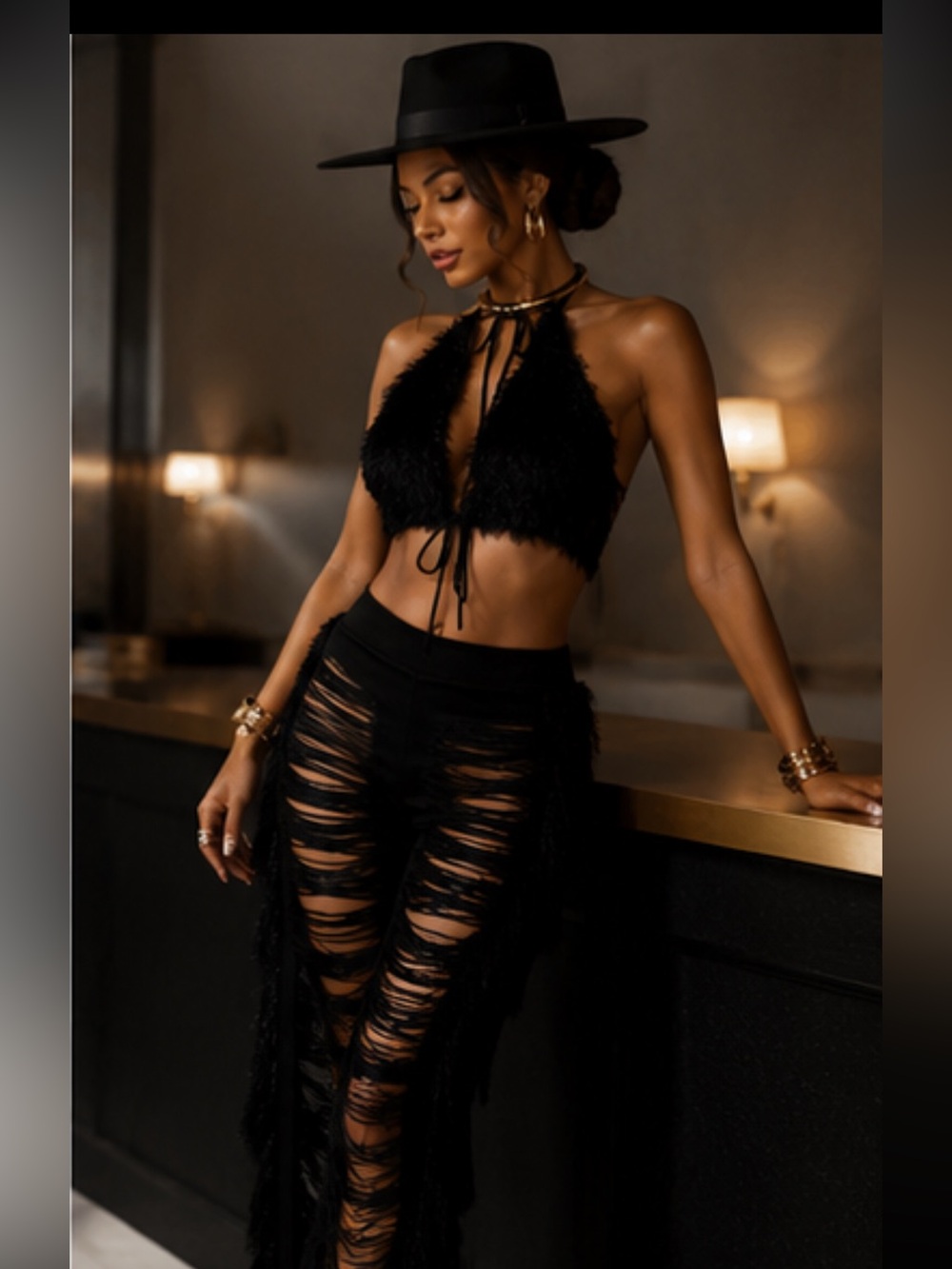 NEW ARRIVAL!💫CASA B| Tahlia Fringe Boheme Triangle Top + Tahlia Trousers BUNDLE